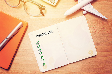 checklist on a desk