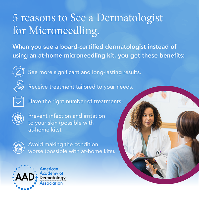 5 reasons to see a dermatologist for microneedling infographic
