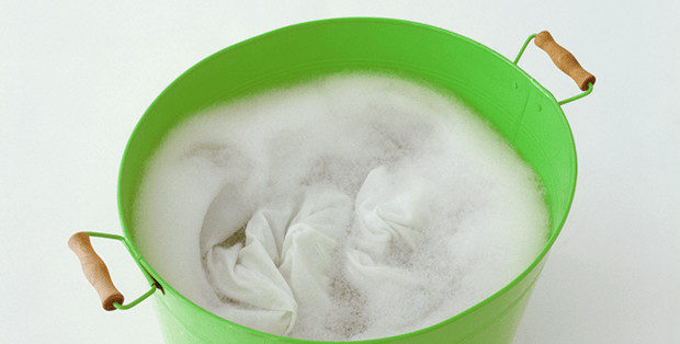Cloth Bein Pre-Soaked In A Bucket