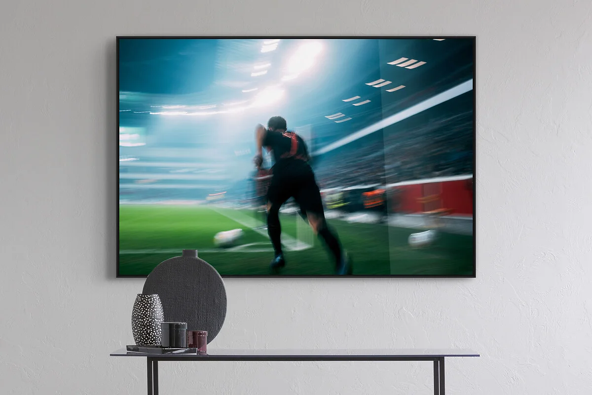 Blurred sports scene in the stadium with spotlights. Blurred sports scene in the stadium with spotlights.