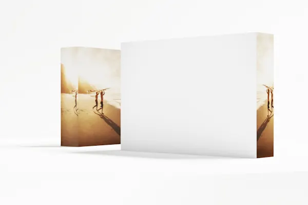 backside of an acrylic photo block.