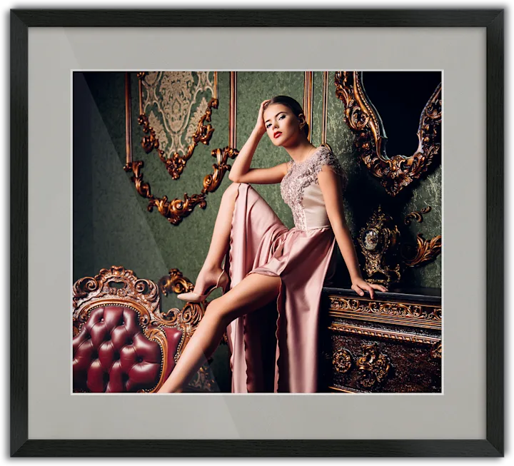 A Solid Wood Frame With Passe-Partout.
