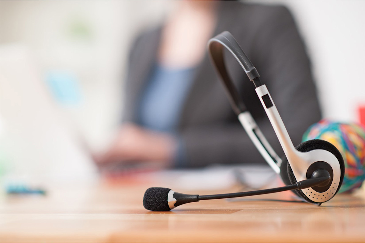 Headphones sitting on desk