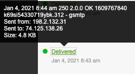 SMTP response