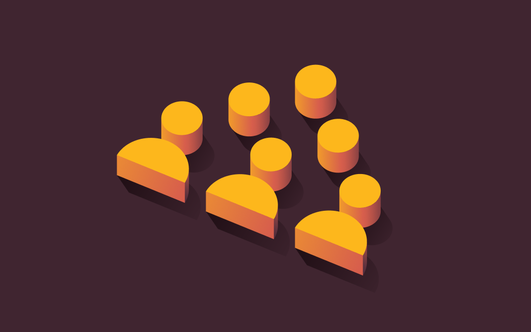Abstract illustration of a group of people arranged in an org chart structure