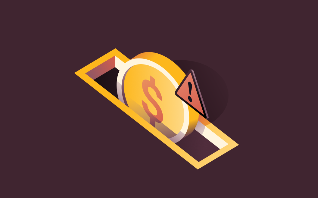 Graphic illustration of a coin going into a slot