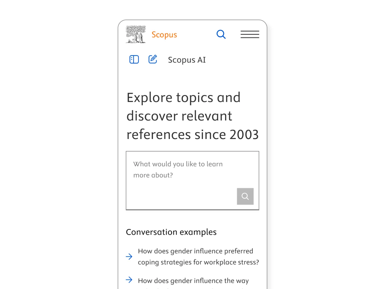 Screenshot of Scopus AI mobile view