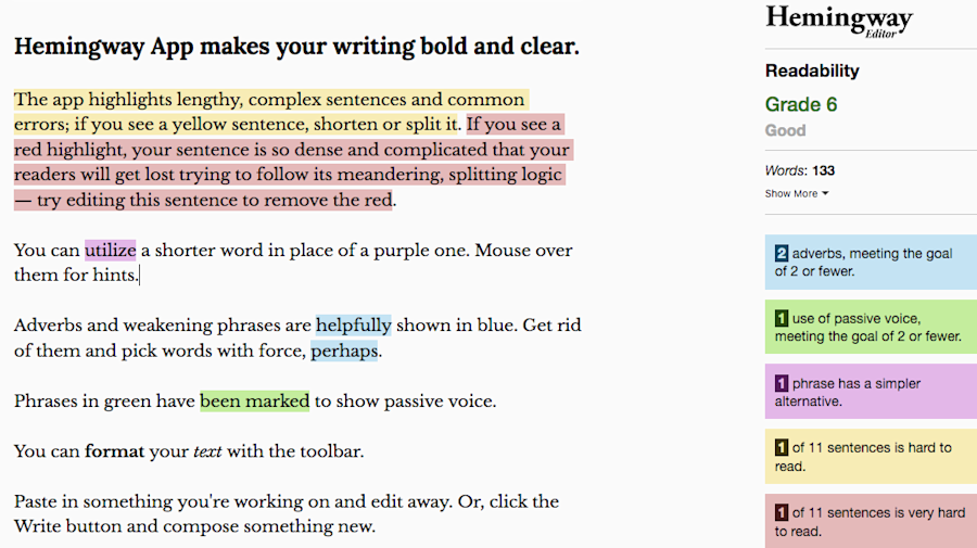 Inbound Marketing Tools Hemingway
