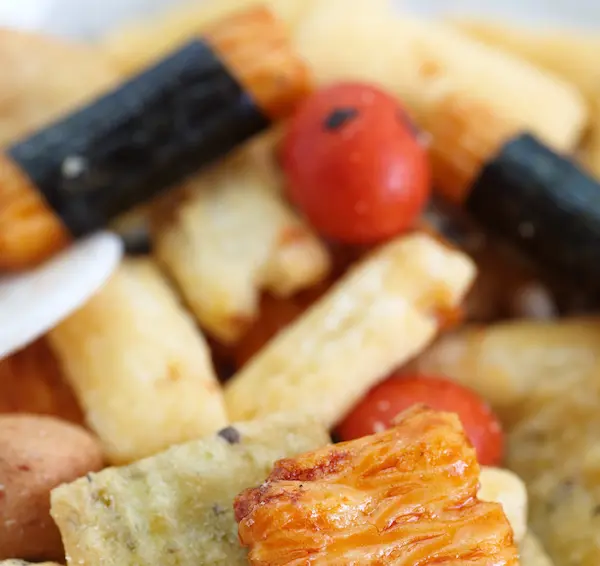 Japanese rice crackers as otsumami