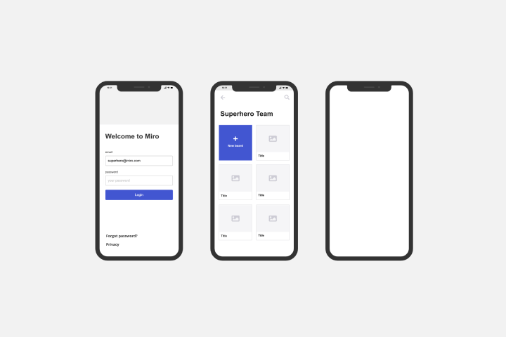 XXS Miro App Wireframe Template