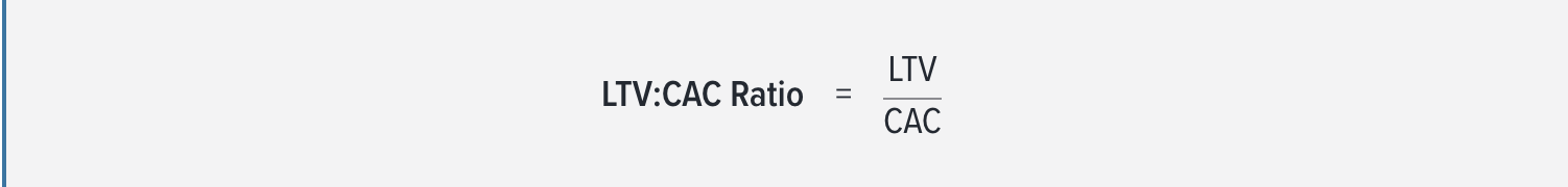 LTV:CAC ratio formula