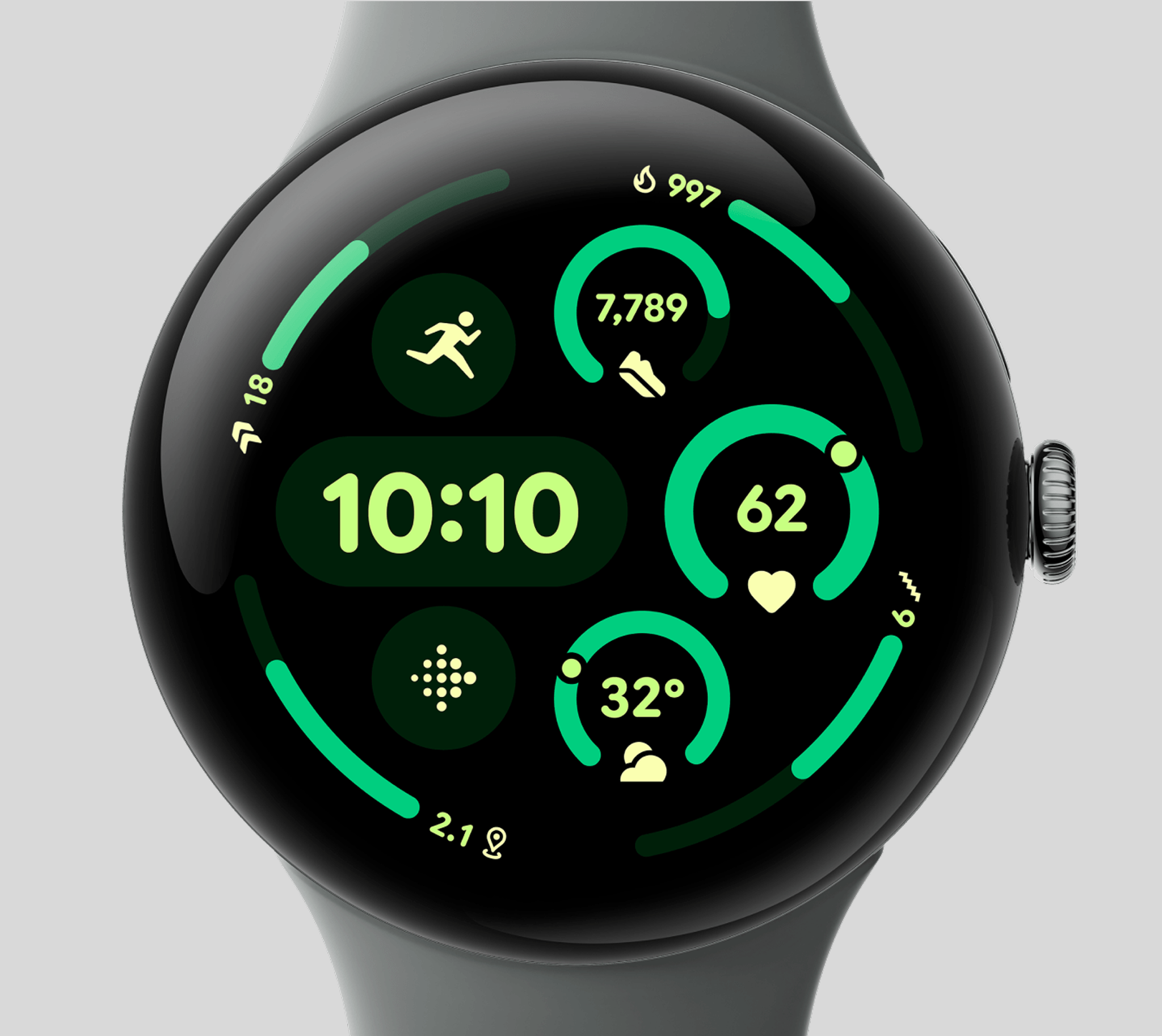 Scherm van een Google Pixel Watch