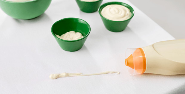 Mayonnaise Stain On A White Table Cloth