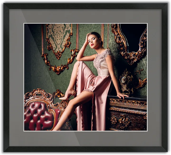 A Solid Wood Frame With Passe-Partout.