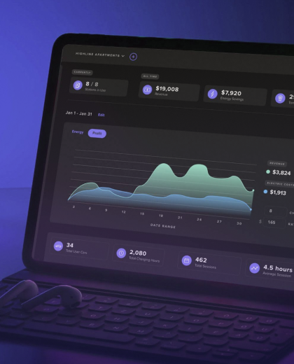 laptop with graph