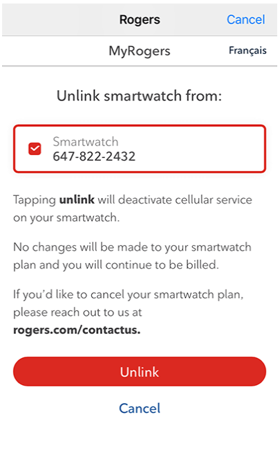 Apple Watch Screen Unlinking - Confirm Number Page - EN