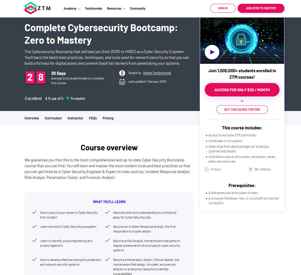 learn cybersecurity in 2025