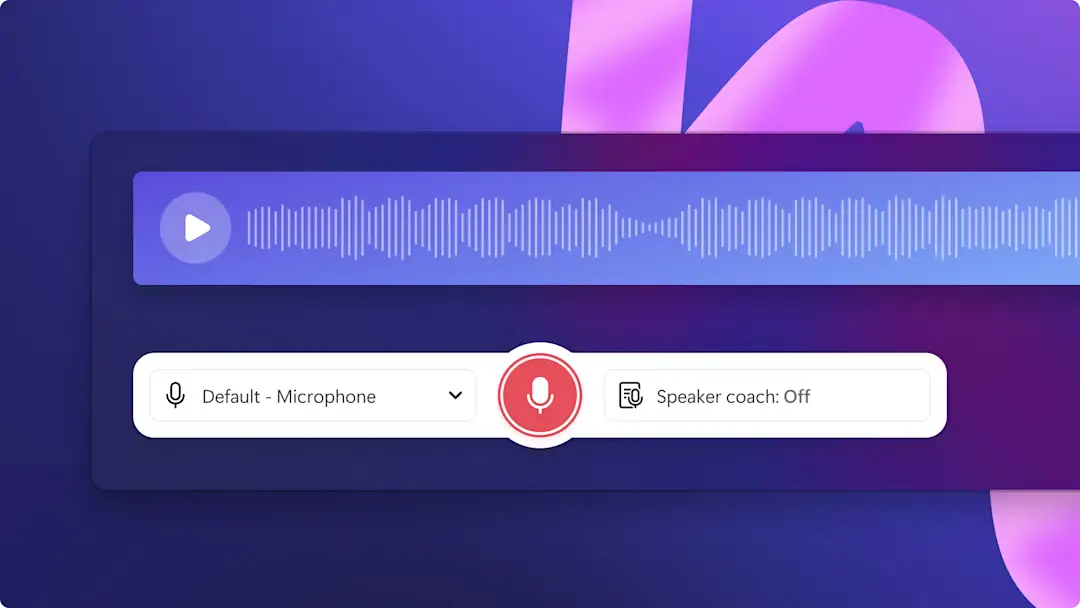 An image of the voice recorder in Clipchamp. 