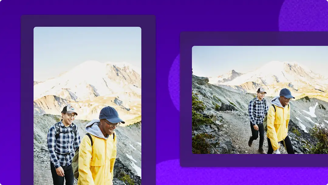 Seorang pengguna mengubah saiz video untuk Instagram dalam editor video Clipchamp.