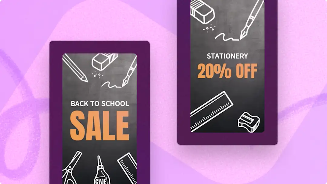 An example of back to school video templates in Clipchamp
