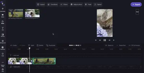 Merge video online - export a video with Clipchamp