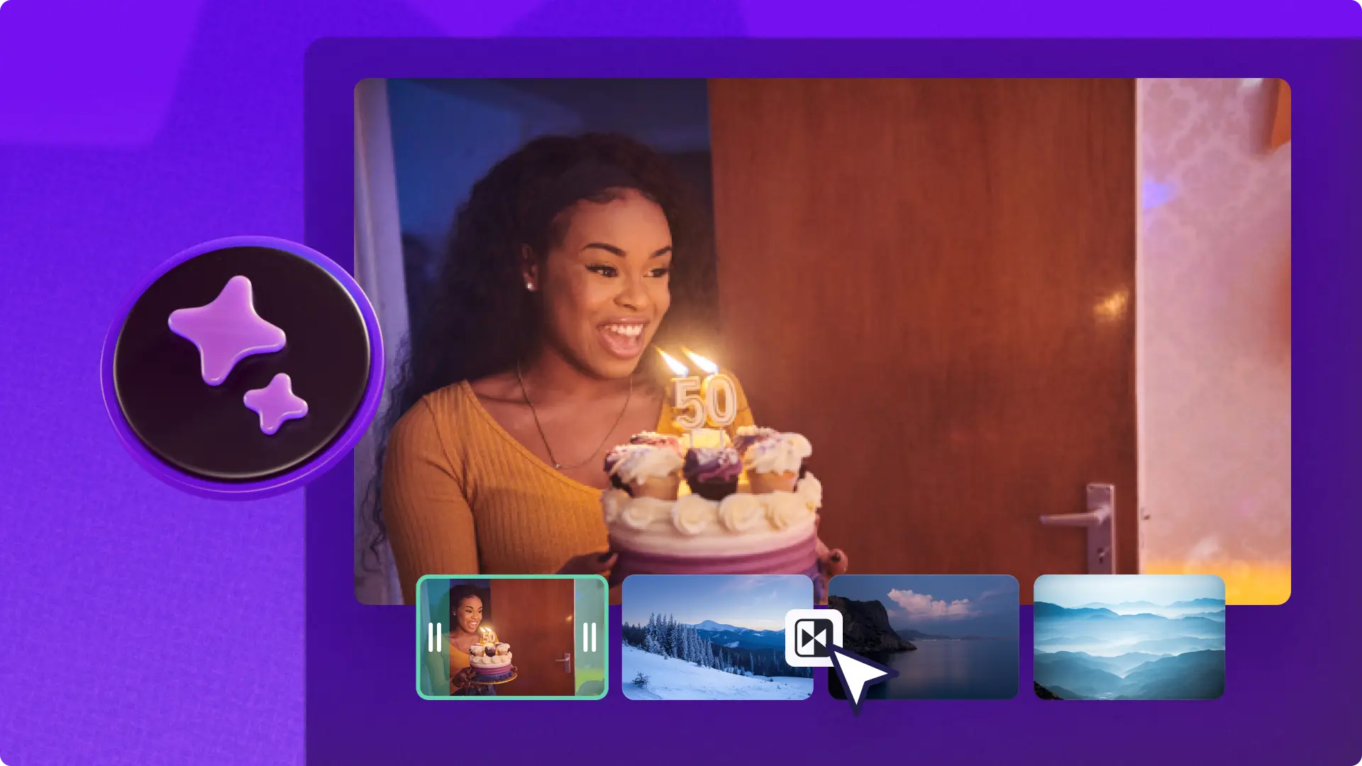A user arranging photos and videos into a slideshow video in Clipchamp