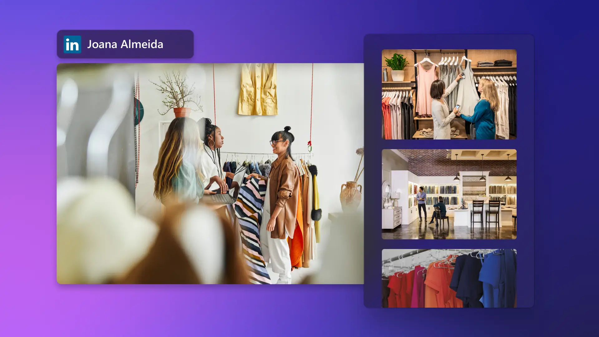 An image representing a video slideshow of a young female clothing business.