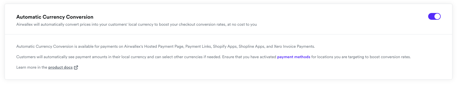 ACC Settings Link
