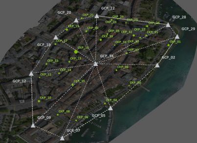 check points displaying the vertical accuracy of the PPK solution