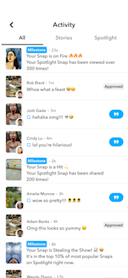 UI image that displays a user’s activity center