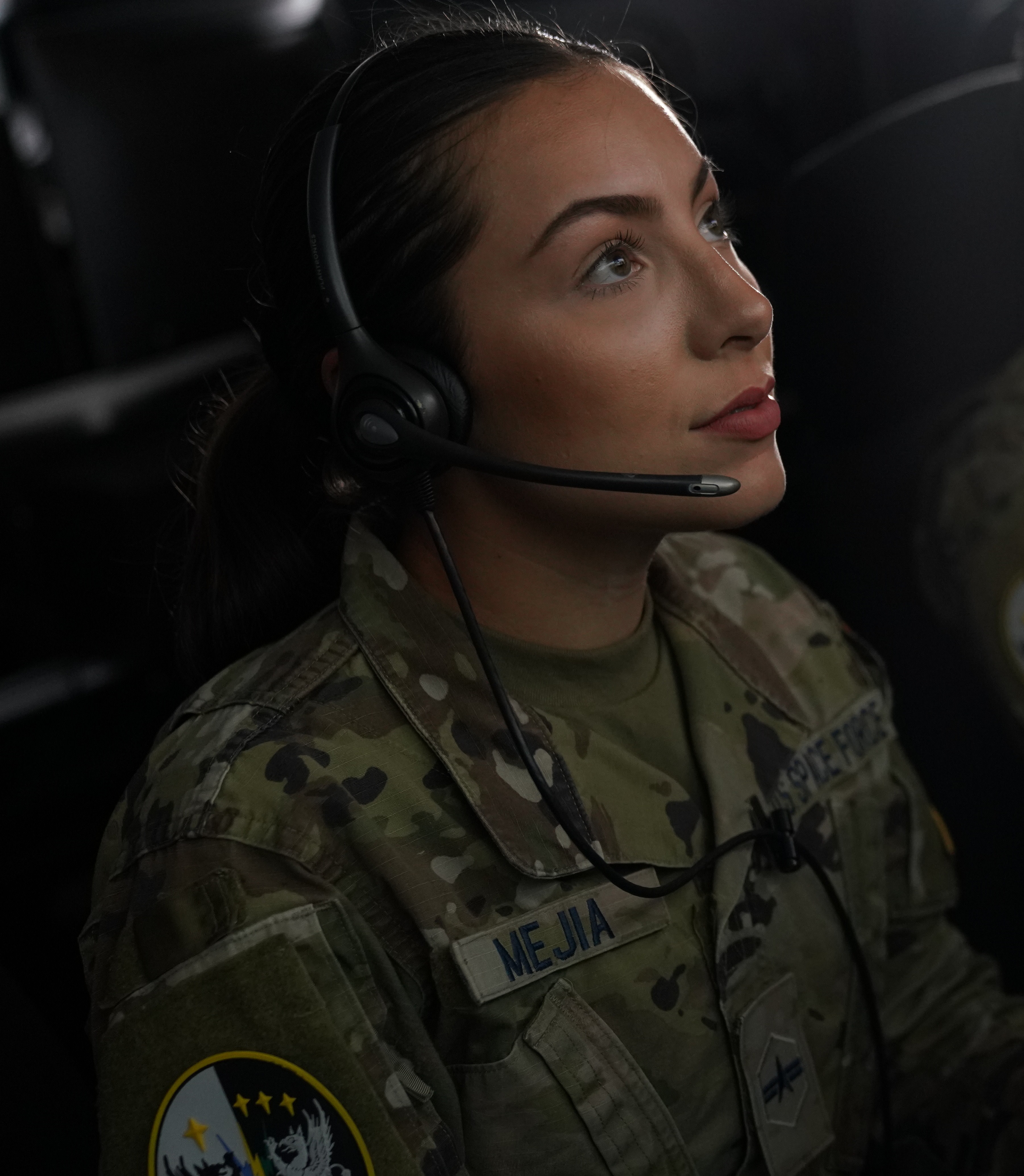 Guardian wearing a headset at work