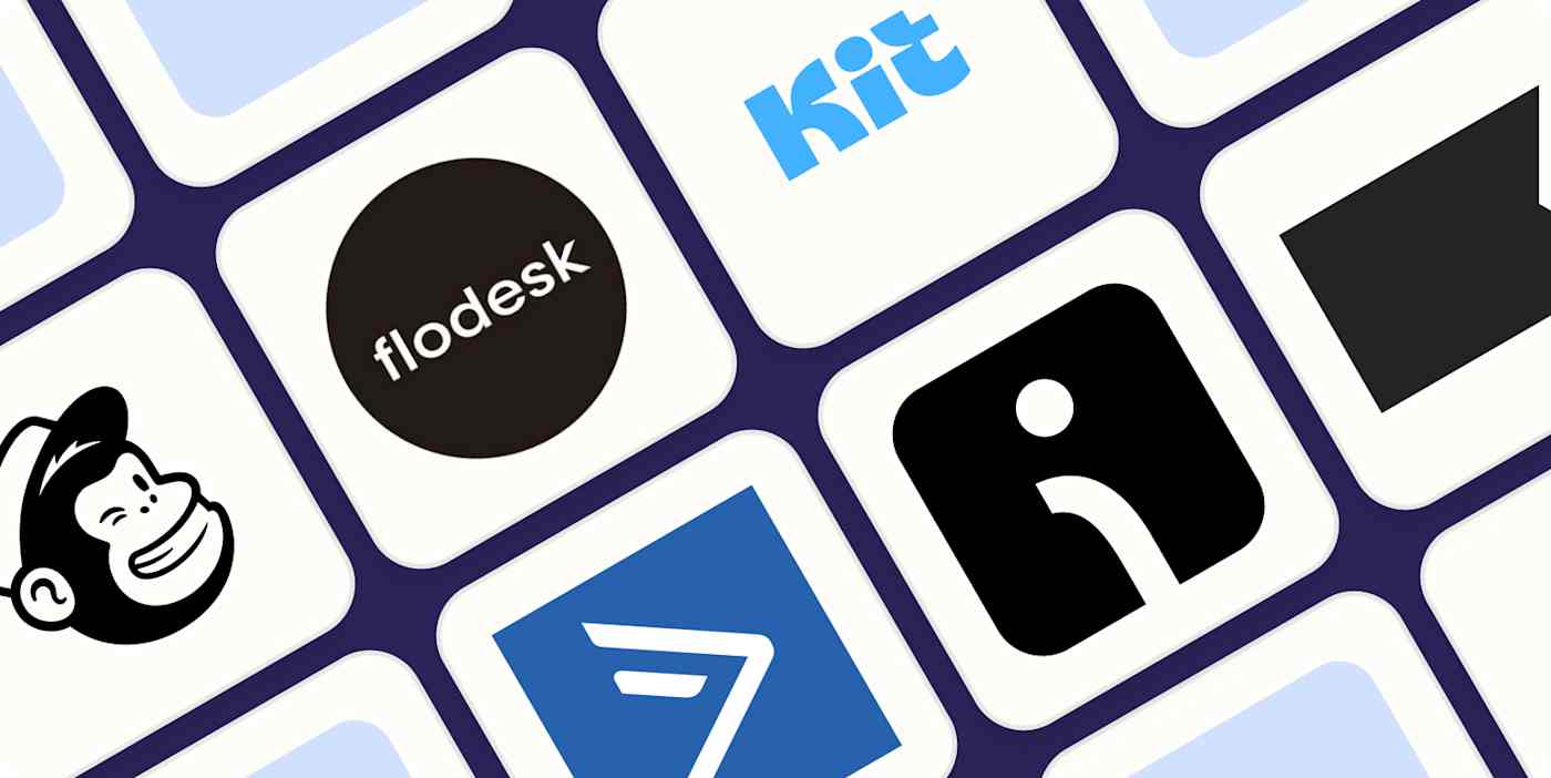Hero image with logos for the best drip email marketing apps