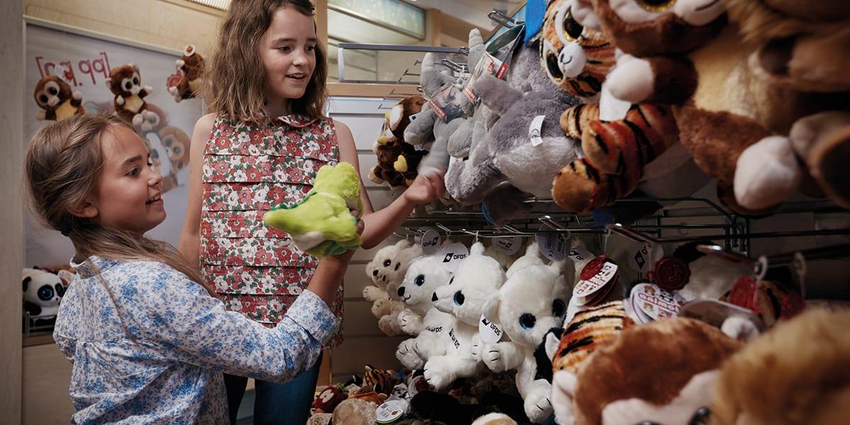 Children selecting toys onboard Dover-France Children selecting toys onboard Dover-France