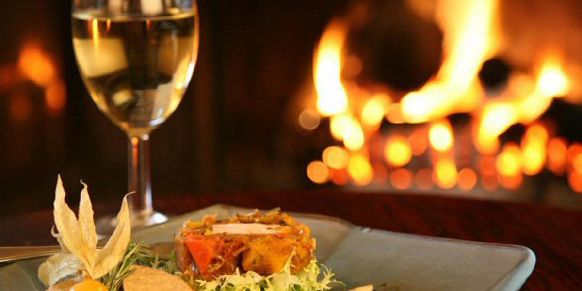 Wine and food next to a fire Crieff-p4