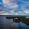 View of the lake in Östersund in the autumn.