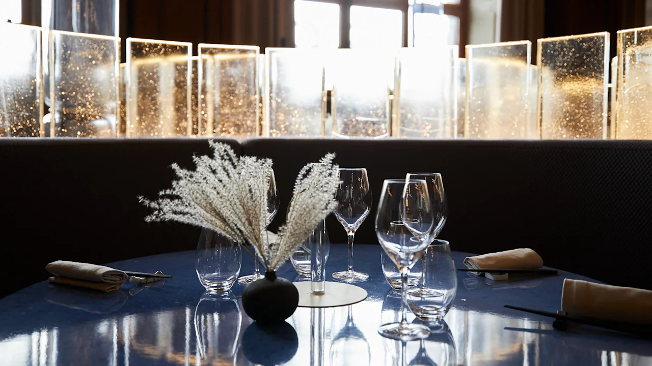Modern interior at restaurant VRÅ in Gothenburg. 