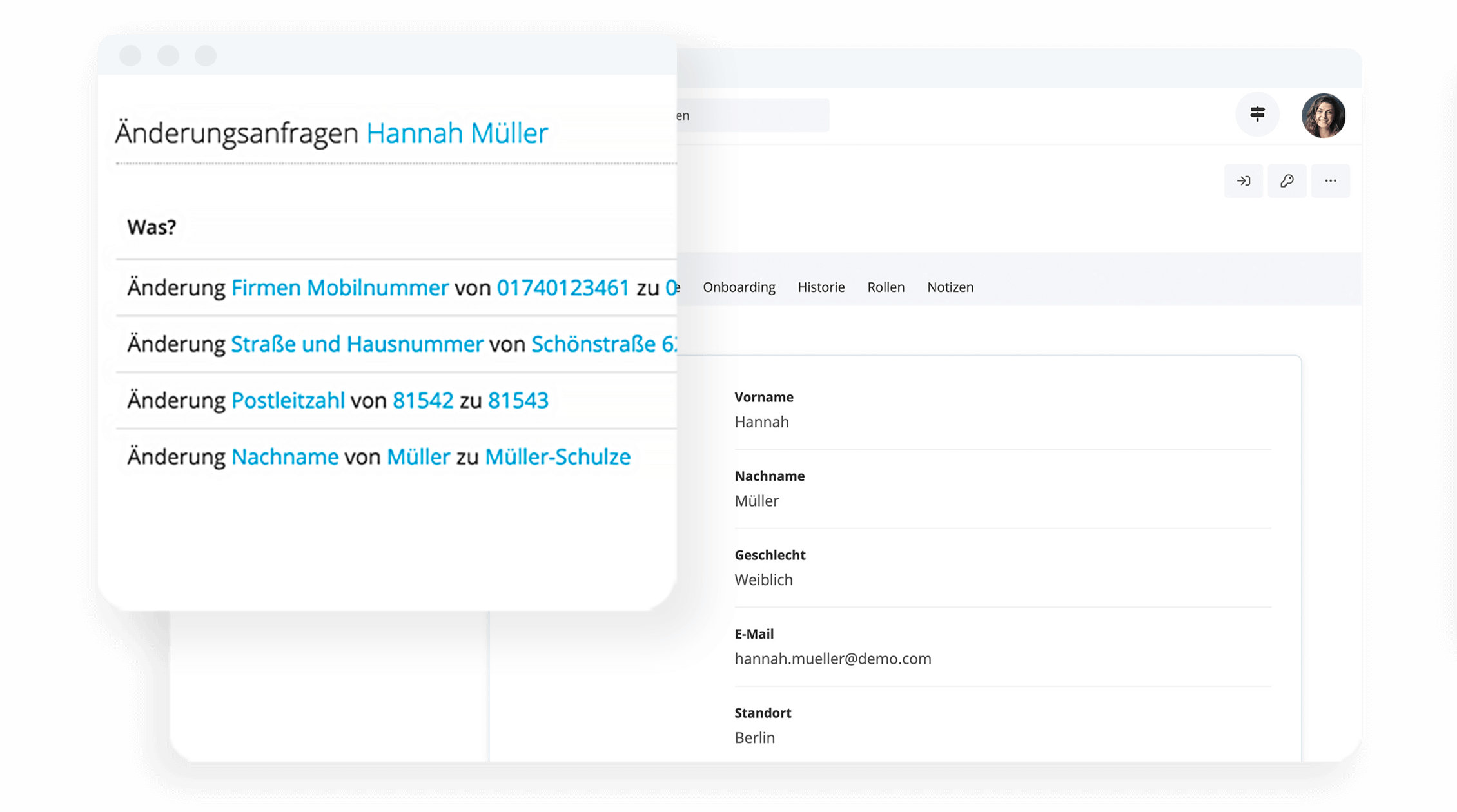 Digitale Personalakte Änderung Mitarbeiterdaten