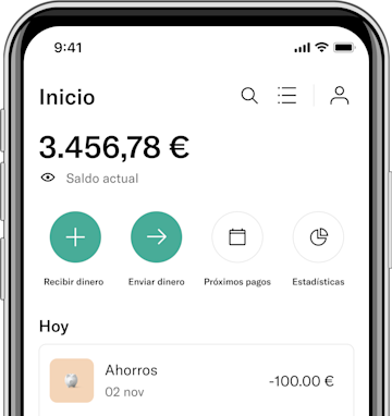 Aplicación N26 en smartphone.